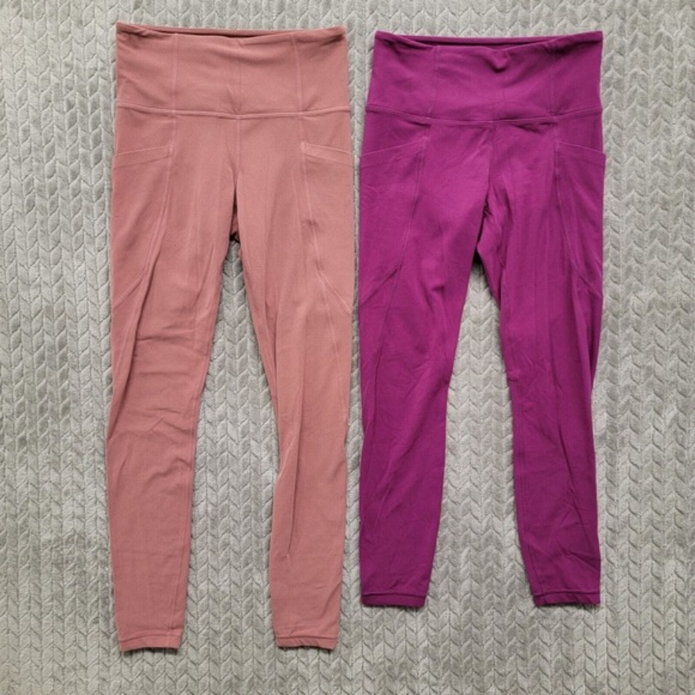 Lot Of 2 Athleta Chaturanga Womens Leggings Size XS Pink Gym Workout‎ Training